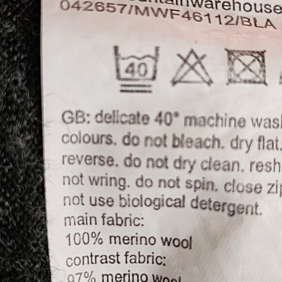 Mountain Warehouse Charcoal 100% Merino Wool Half Zip Pullover - Picture 8 of 8